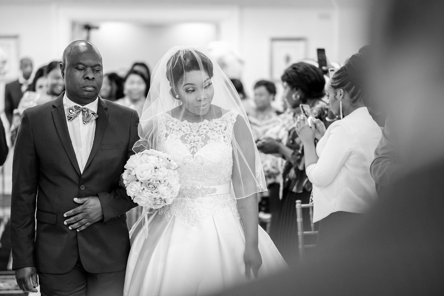 A beautiful wedding celebration captured in candid black and white photography.