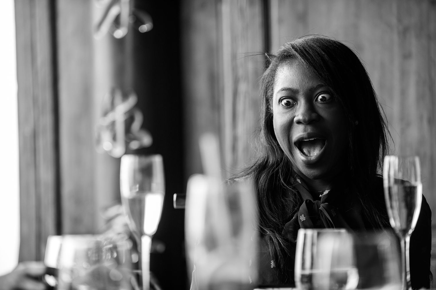 Black and white portraits showing genuine expressions and emotions.
