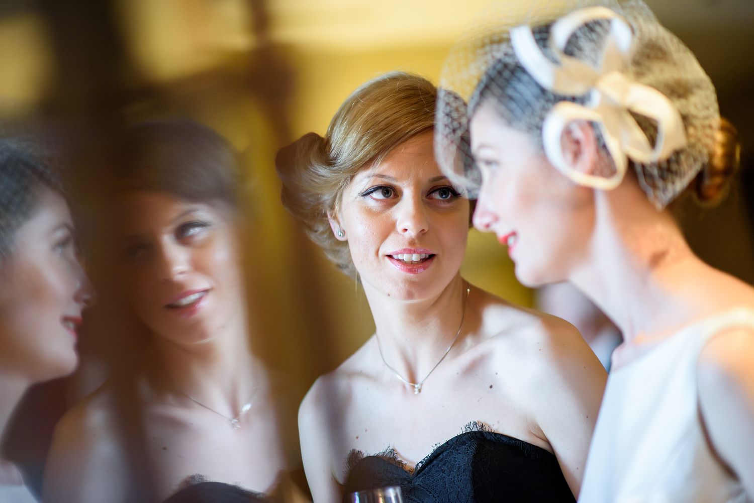 Close-up candid moments captured during a formal wedding celebration.
