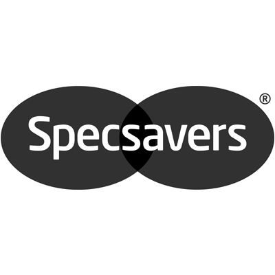 Specsavers optical retail company logo in black oval design.