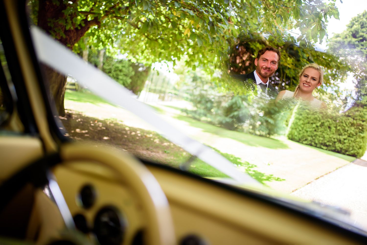 Green trees and foliage create a natural outdoor setting for a special event.