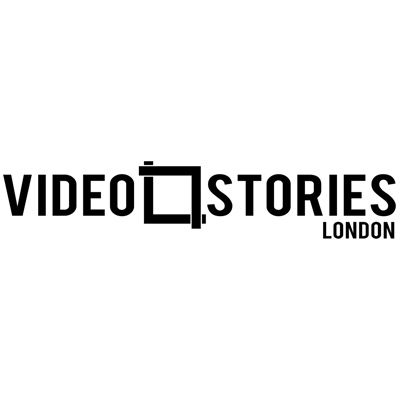 Video Stories London logo with minimalist typography in black text.