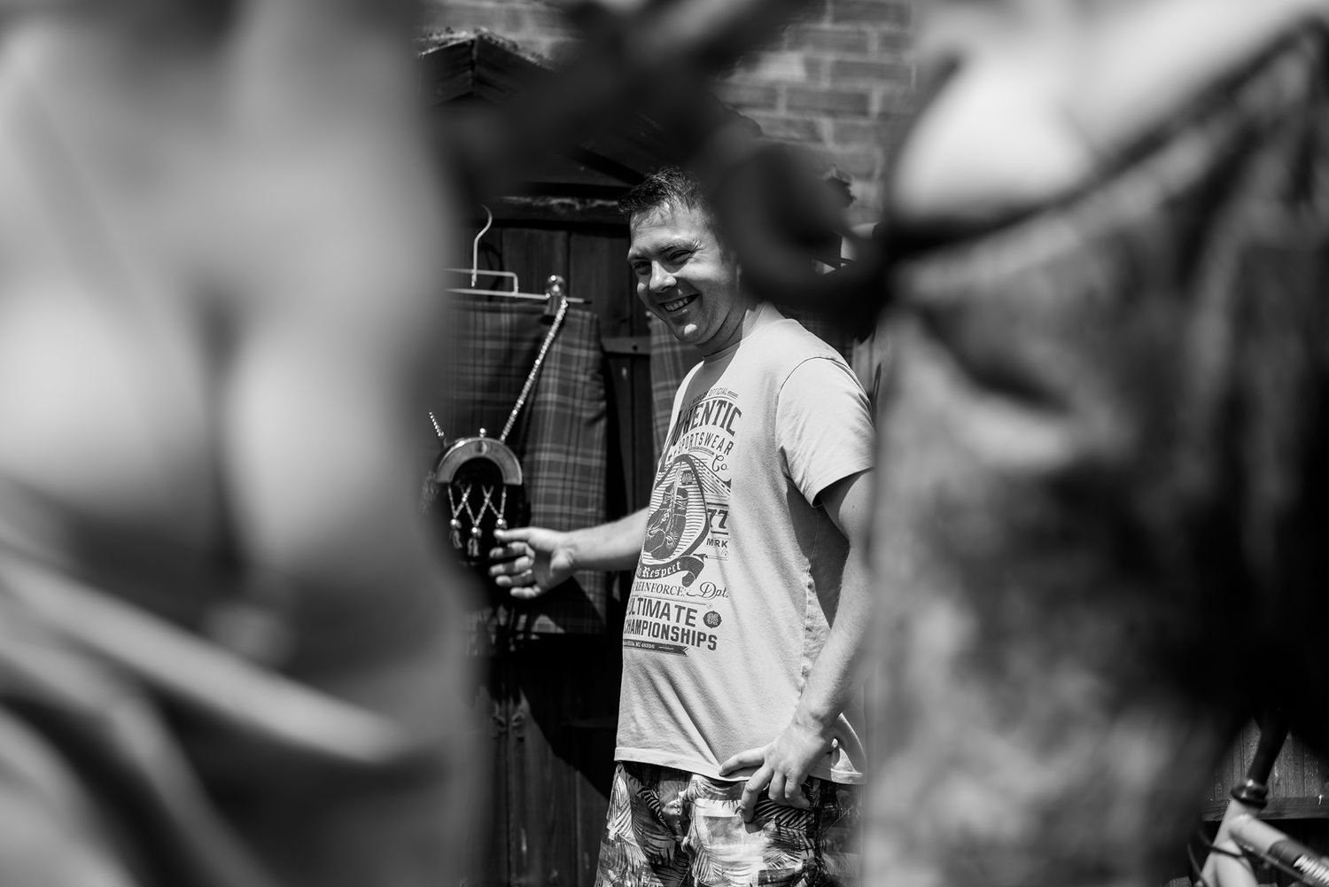 Blurred artistic photograph capturing movement at an event.