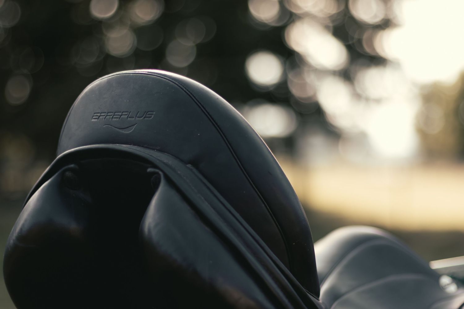 Close-up view of a black Bose headphones with soft bokeh background effect in natural lighting.