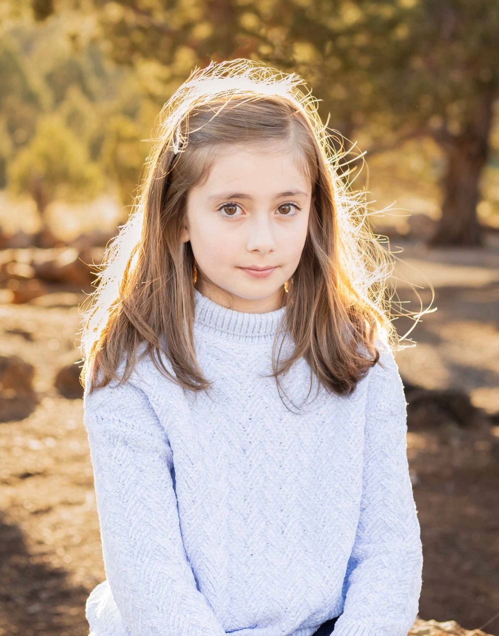 Portrait of a girl outside during fall