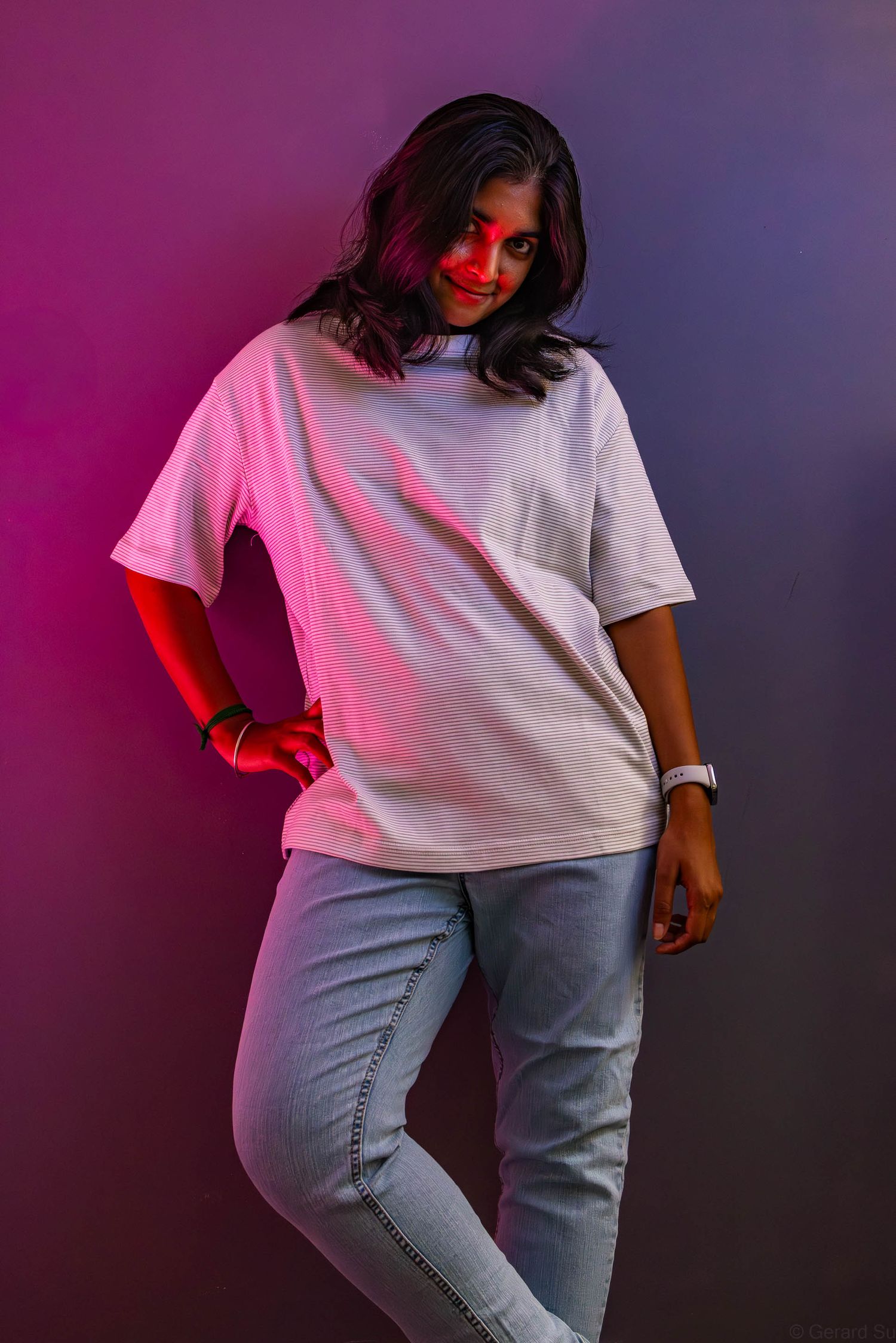 professional fashion female photoshoot with studio lighting and vivid colours by Gerard Su Photography.