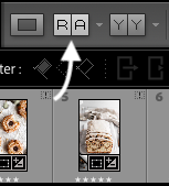 Software interface showing navigation arrows and filter controls in dark mode.