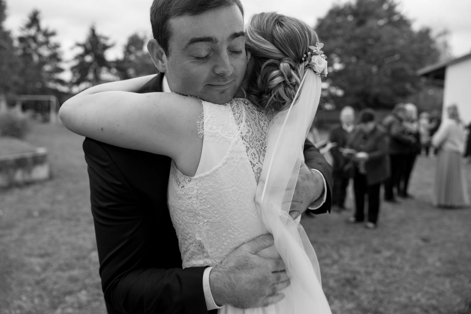 Romantic black and white wedding dance photos showing intimate moments between newlyweds.