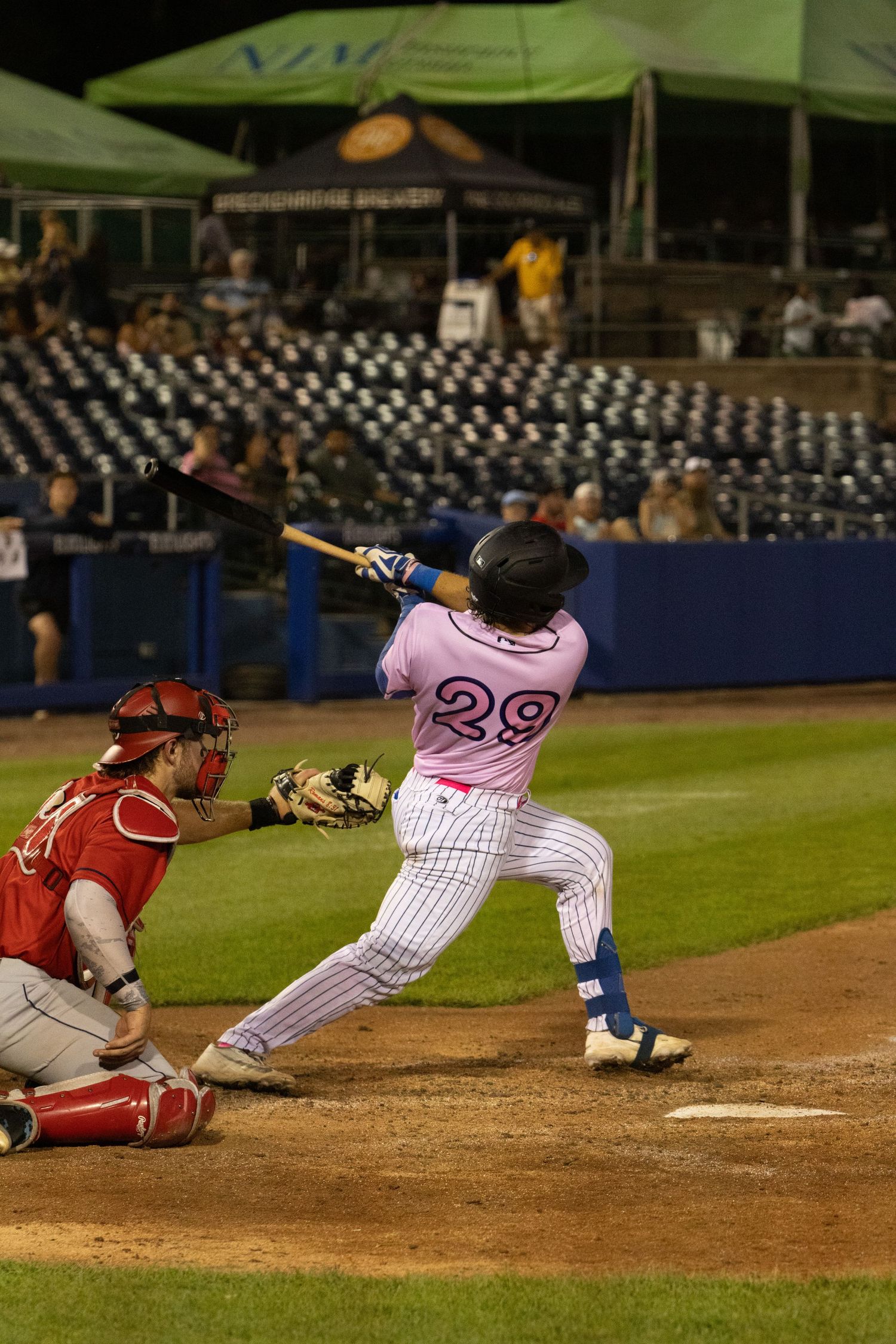 player batting at night
