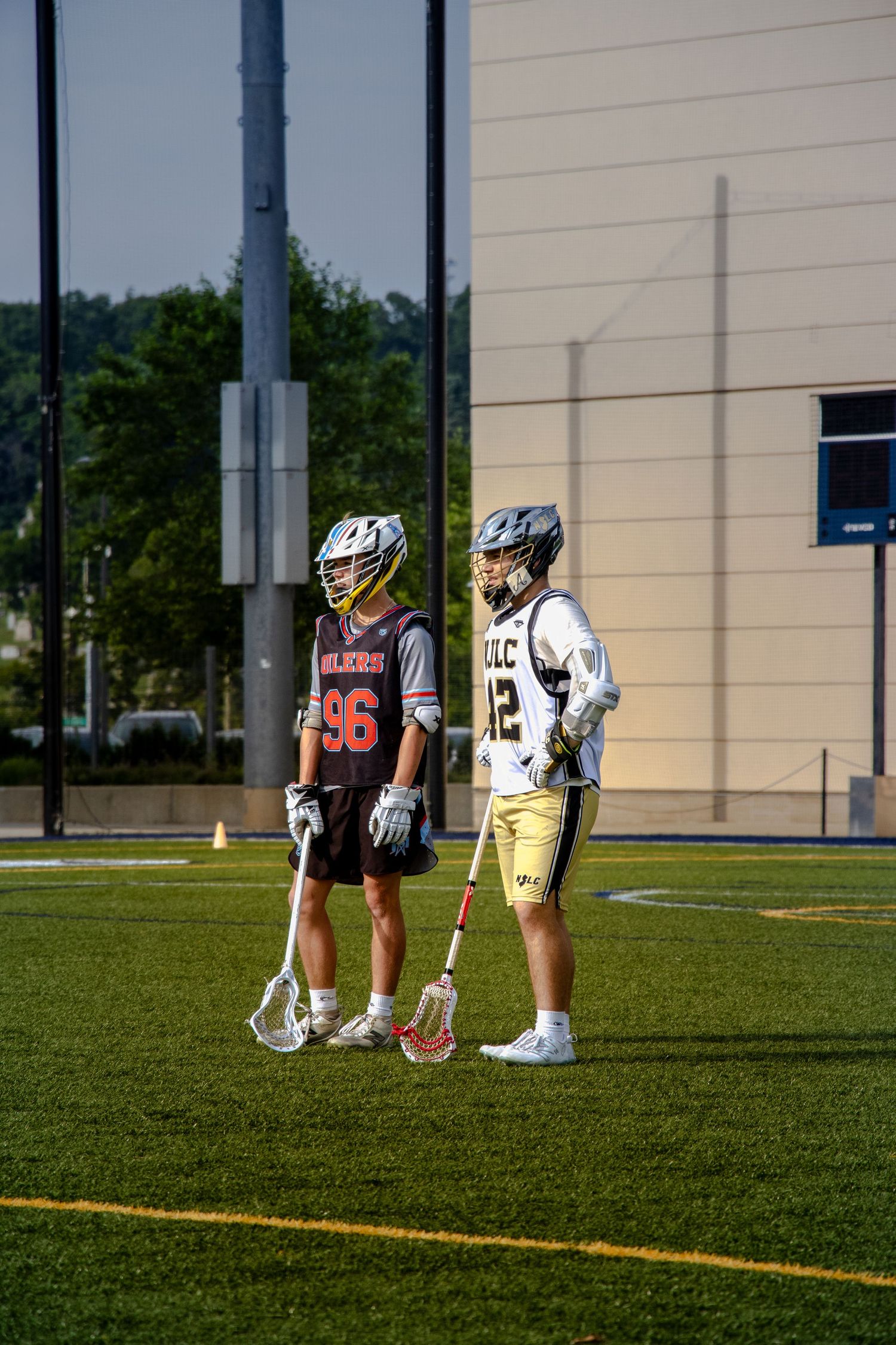 two players talking