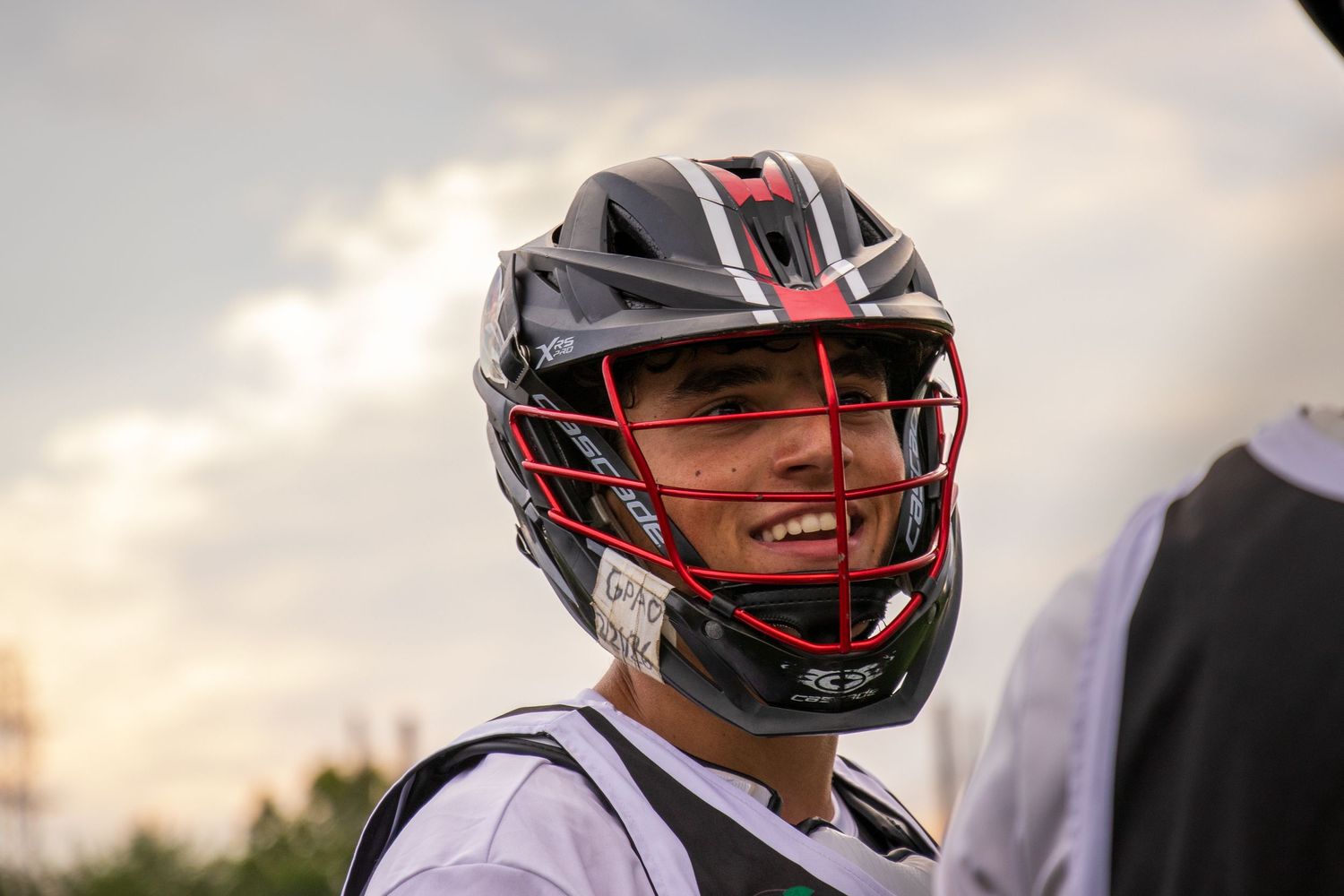 smiling through helmet