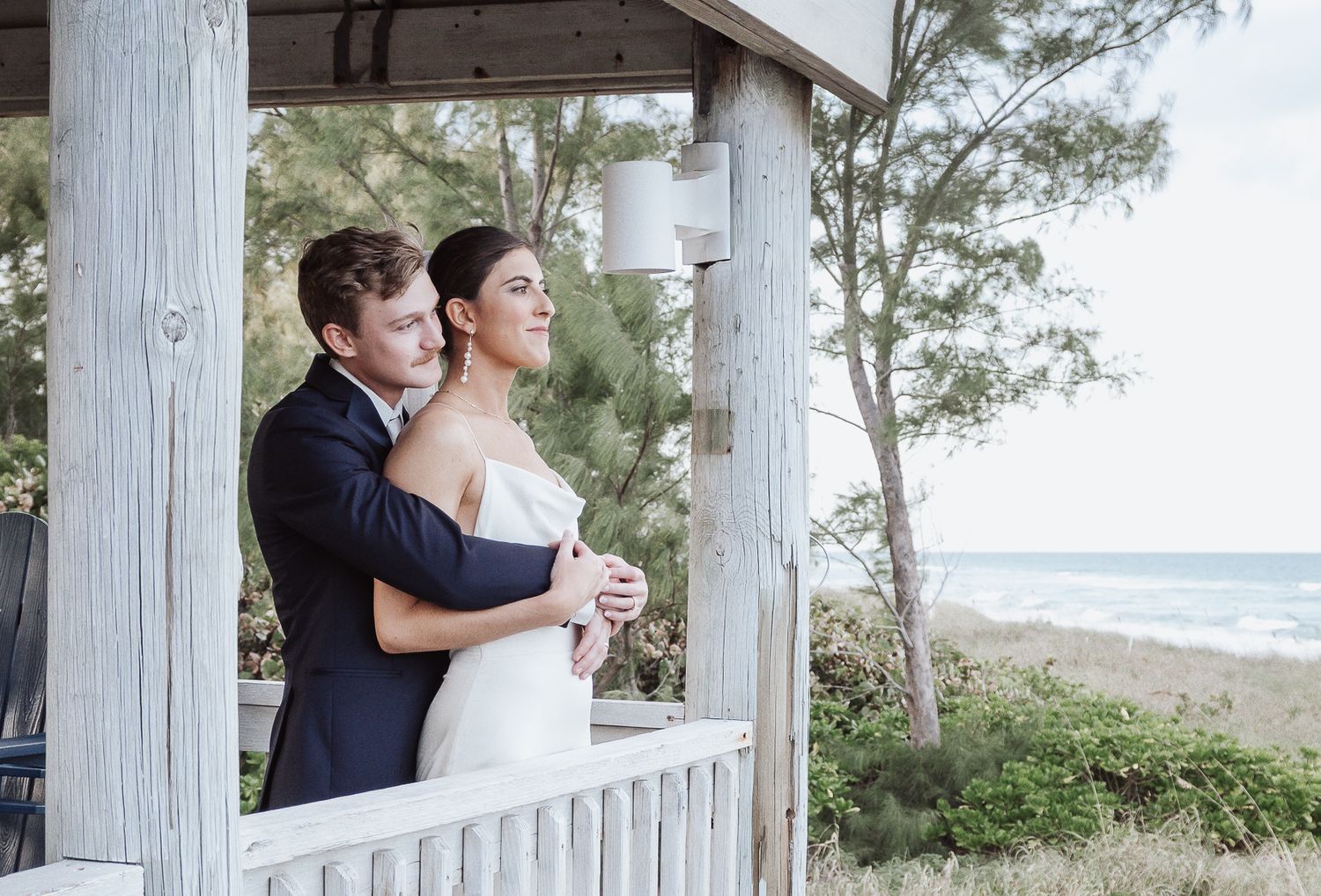 Bride and groom portrait at Oceanfront at Windmill Events, Jensen Beach FL — Visuals by Lizz, Treasure Coast wedding photographer