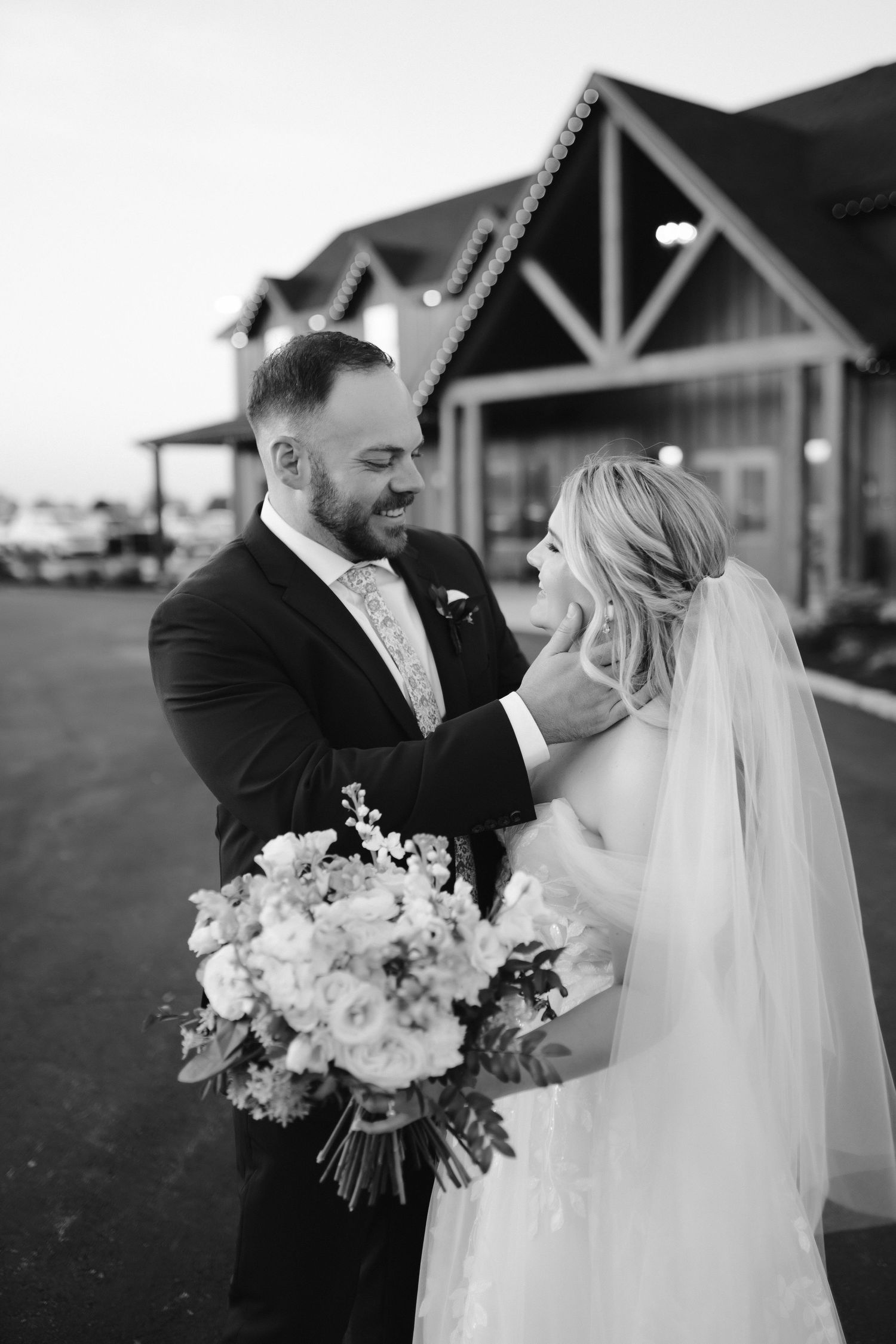 Emotional first look moment at Kansas City wedding ceremony
