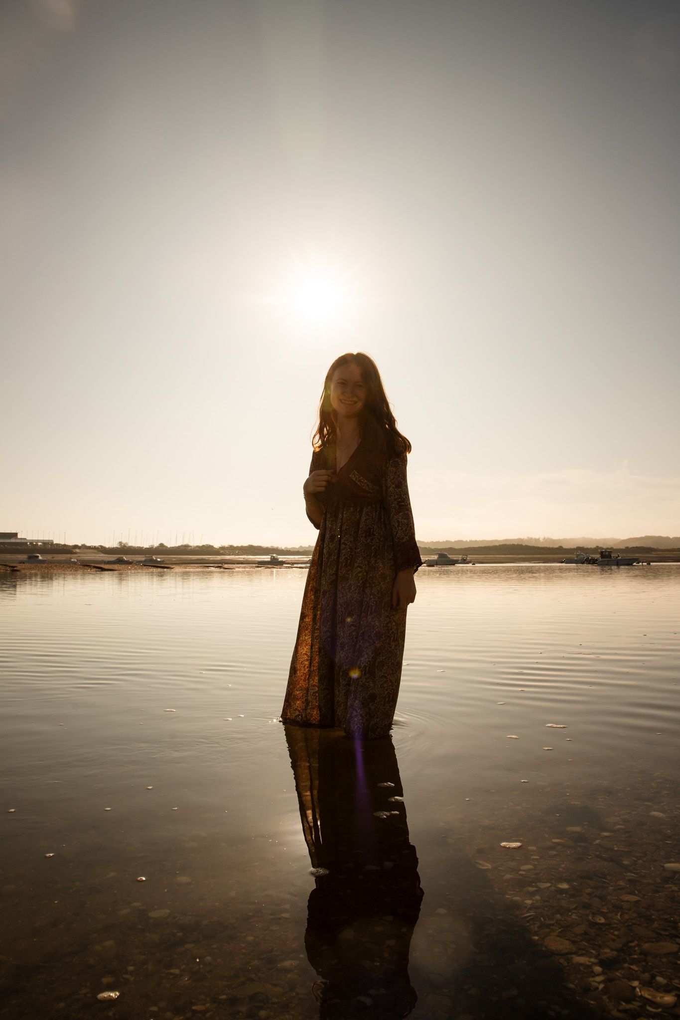 séance photo lever du soleil Ouistreham femme sur la plage photo thérapie Caen