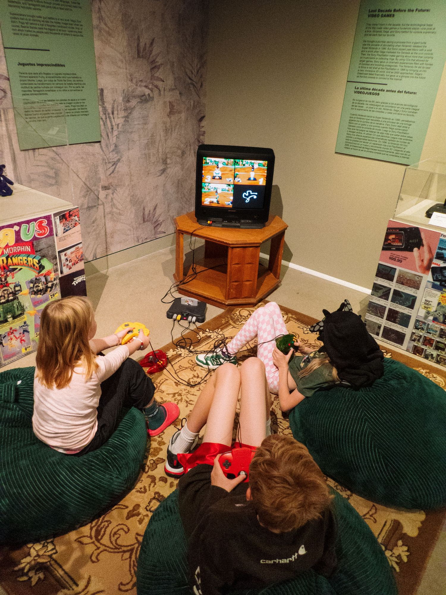 Denver photographer's project 365, June, children playing N64 at 1990s museum exhibit.