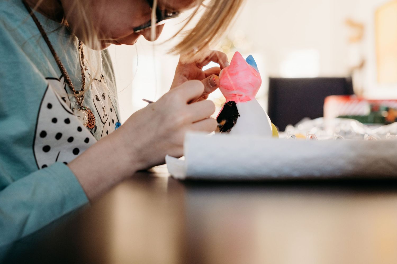 Project 365 - close up of young girl doing craft.