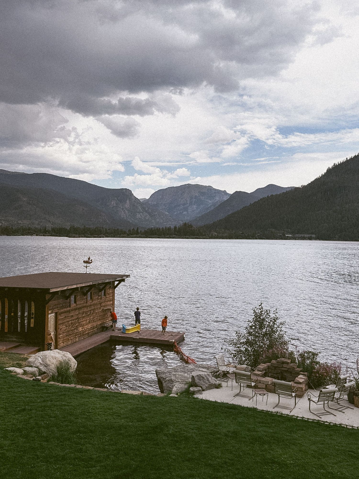 Project 365 photo - boathouse off lake in mountains of Colorado.