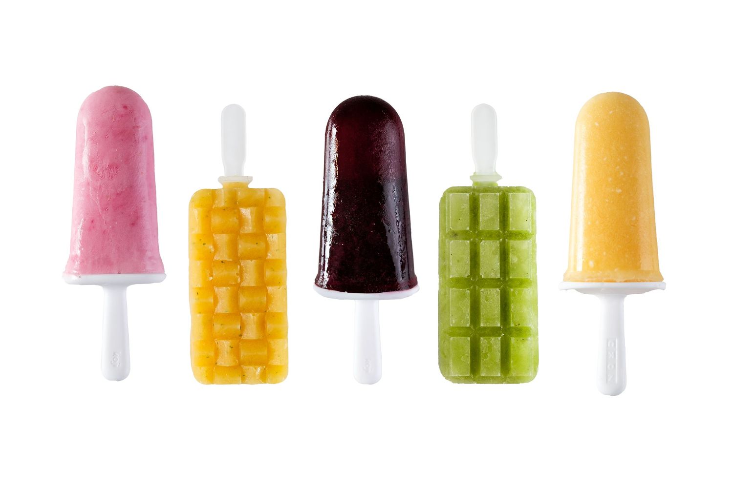 Denver photographer's project 365, May, vibrant color of five different types of popsicles, pink, orange, purple, green, yellow
