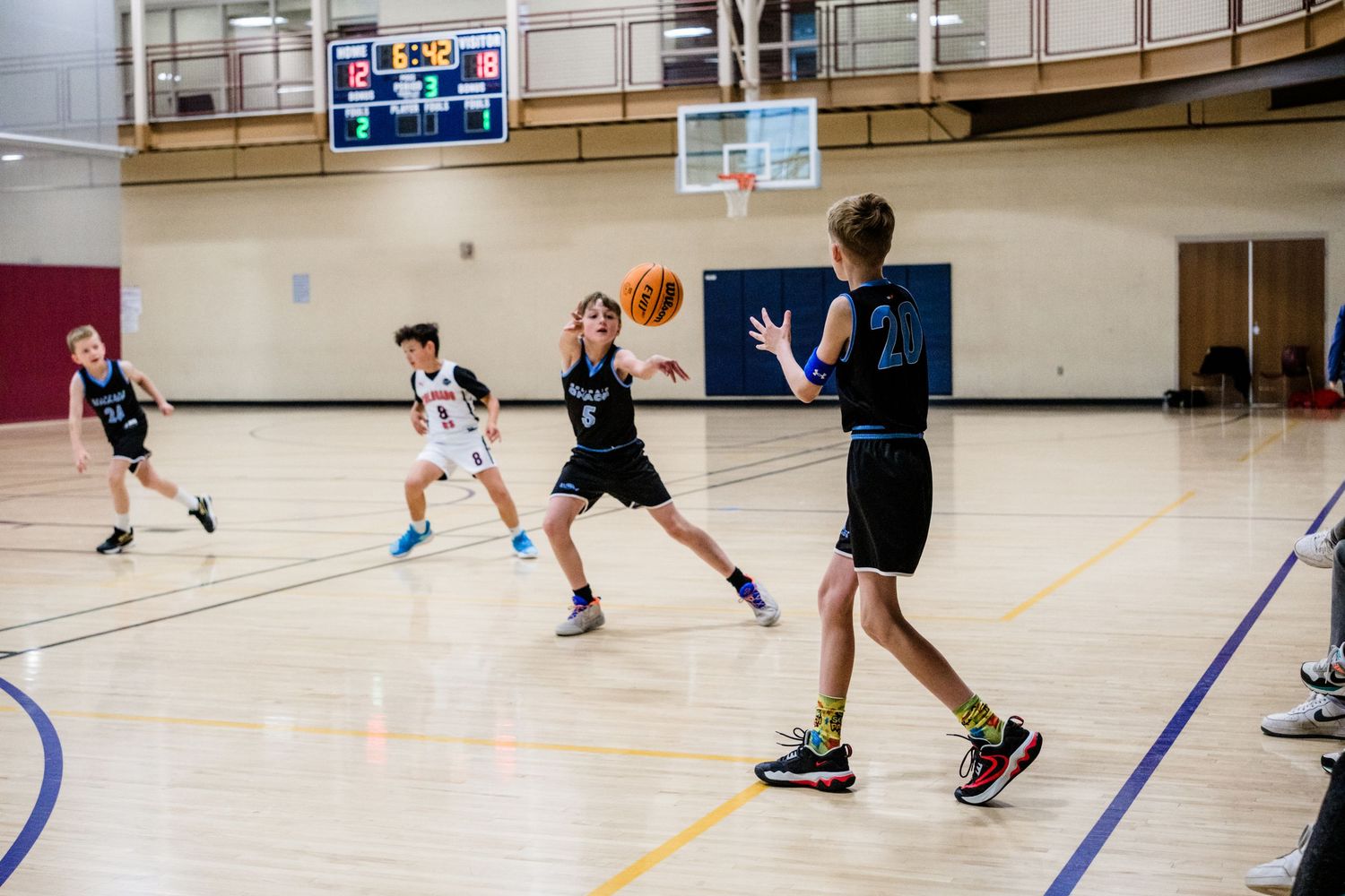 Youth sports basketball game.