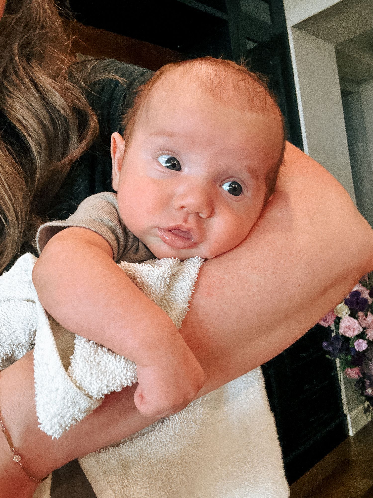 Denver photographer's project 365, June, close up of baby boy with big cheeks and wide eyes.