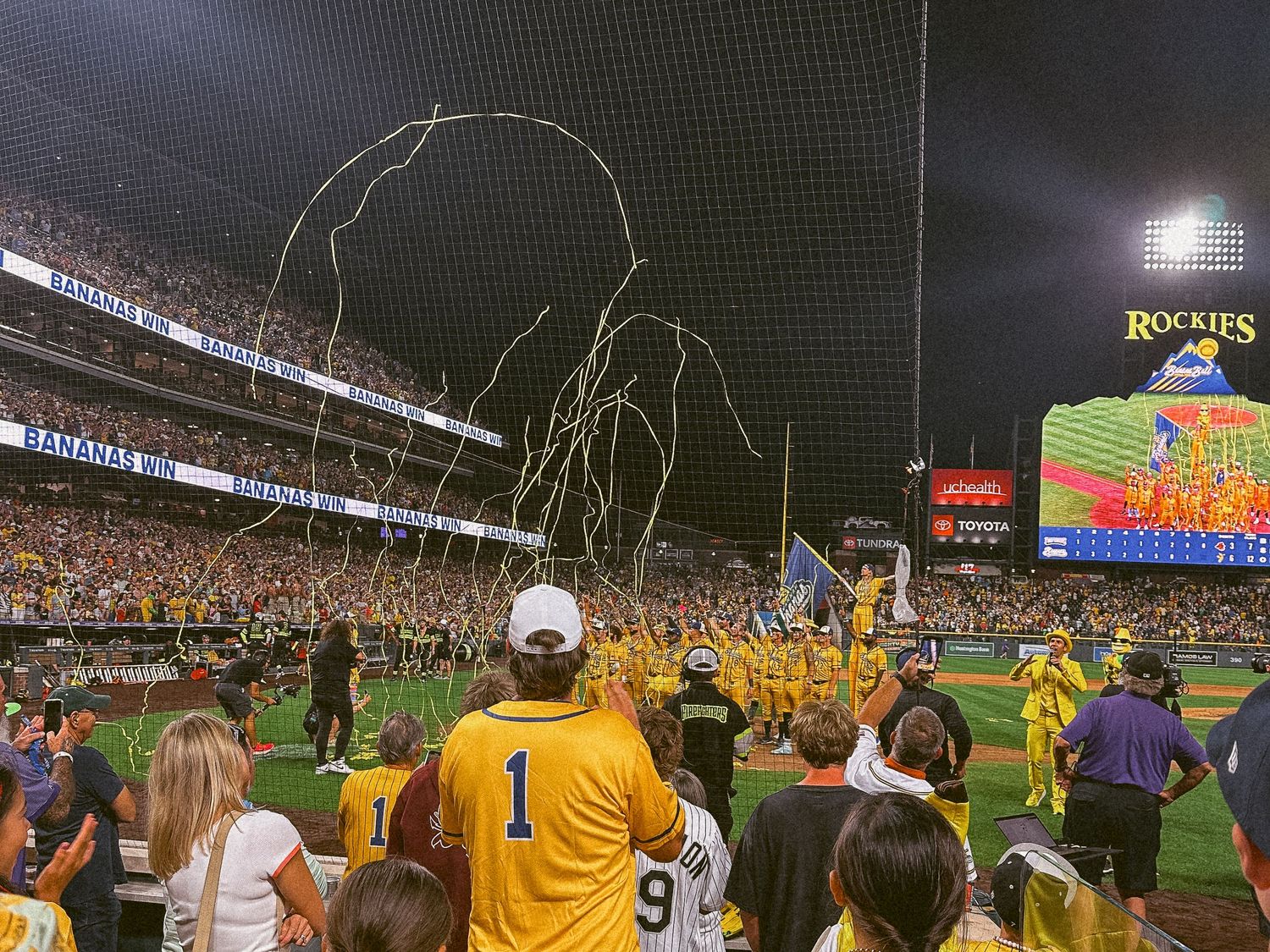 Savannah Bananas game at Coors Park, Denver in August of 2025.