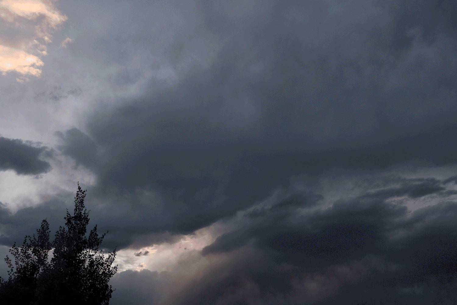 Dramatic clouds at sunset.