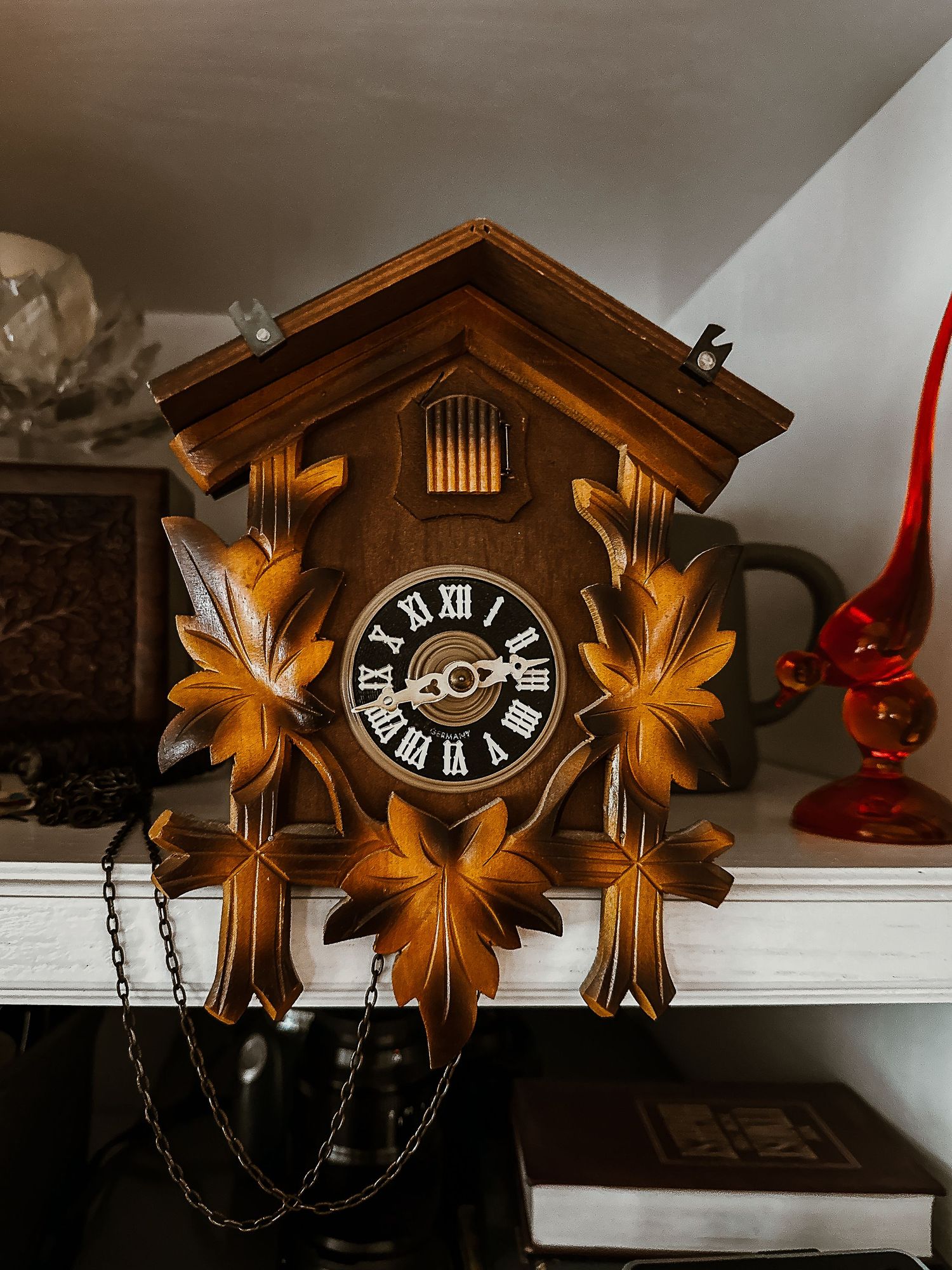 Denver photographer's project 365, May, close up of vintage koo koo clock.