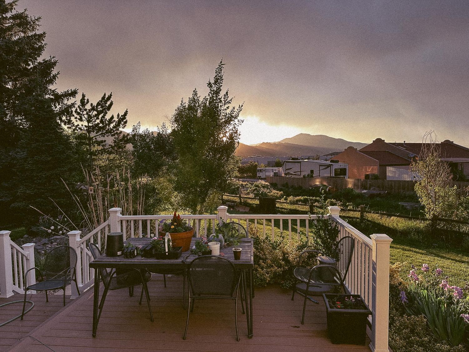 Denver photographer's project 365, June, dusky dramatic day from back porch.