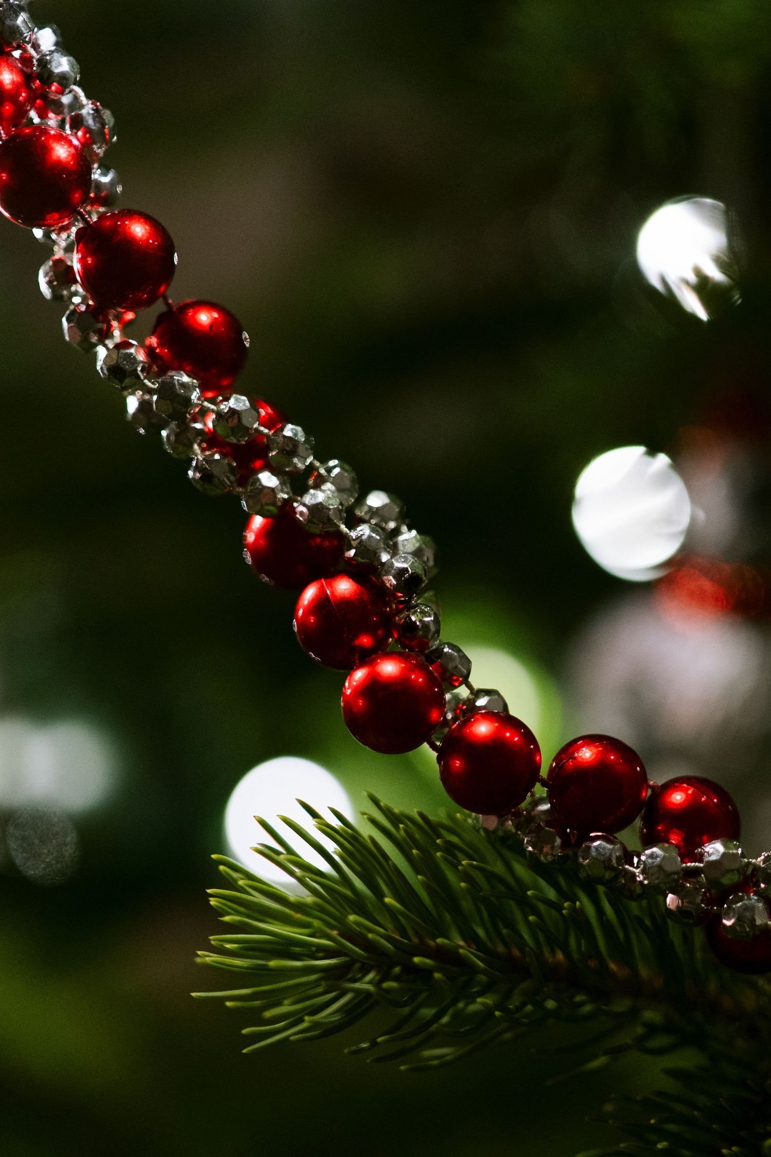 Project 365 - close up of holiday tinsel.