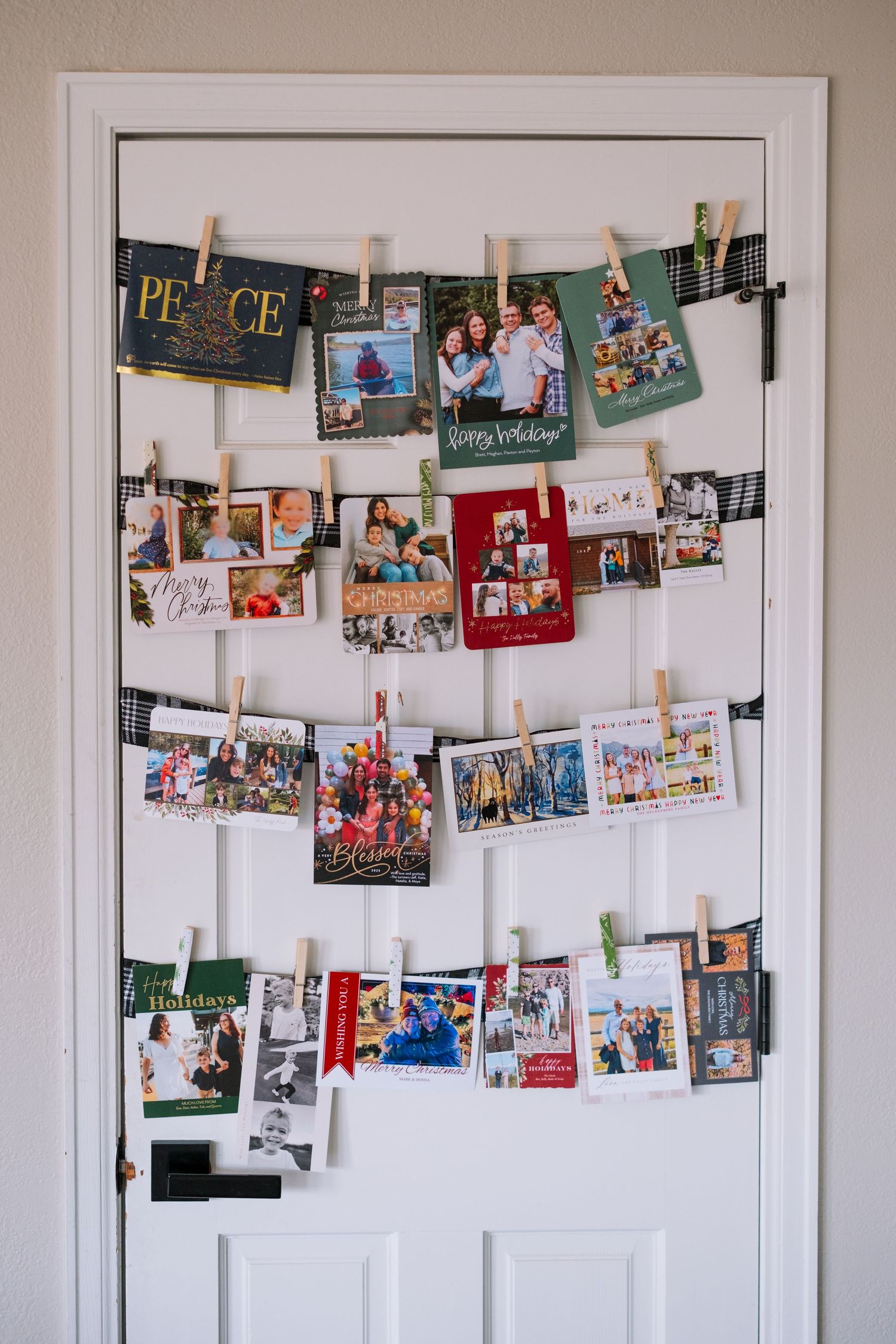 Project 365 - holiday cards displayed on door.