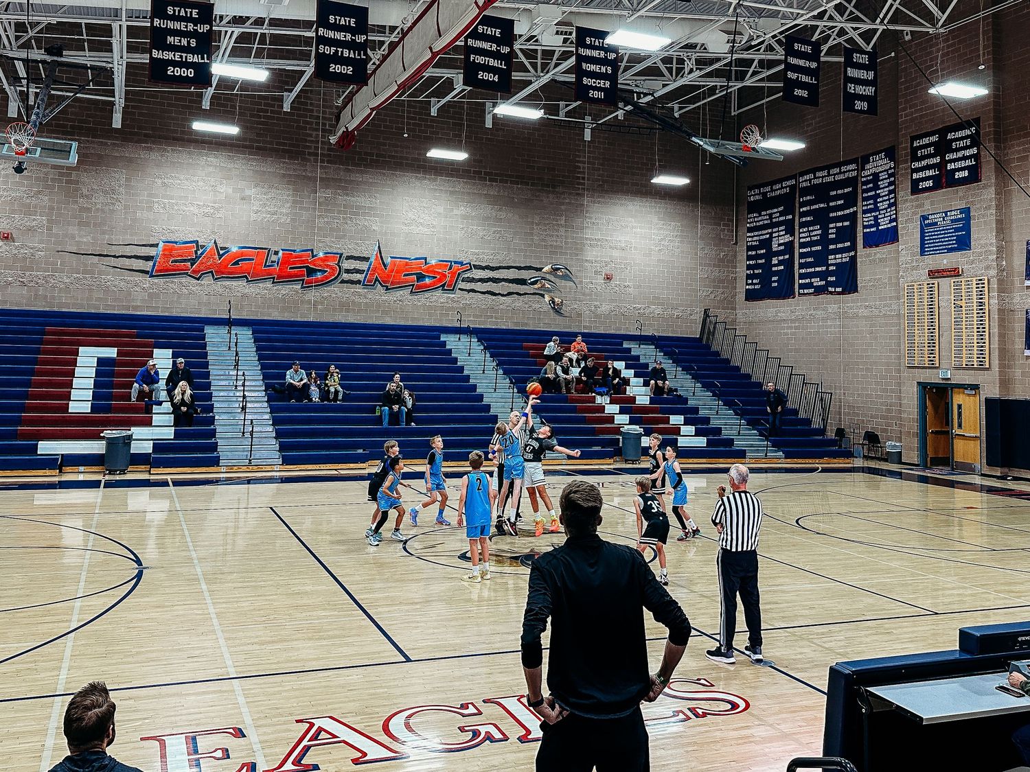Youth sports basketball game.