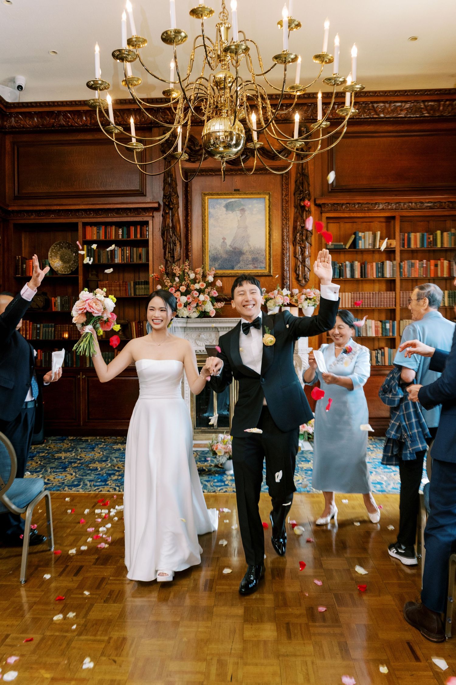 Peixing Li and Andrew Li's wedding recessional at Hampshire House Boston — wedding photographer Helen Fang Studio