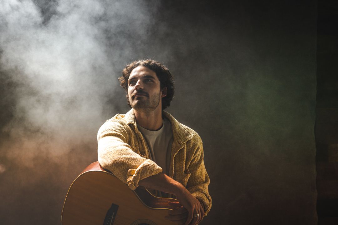 Photo shot in a studio in Franklin, TN for a Christian musicician/artist for an album cover. Smoky effect and pose looking into Heaven.