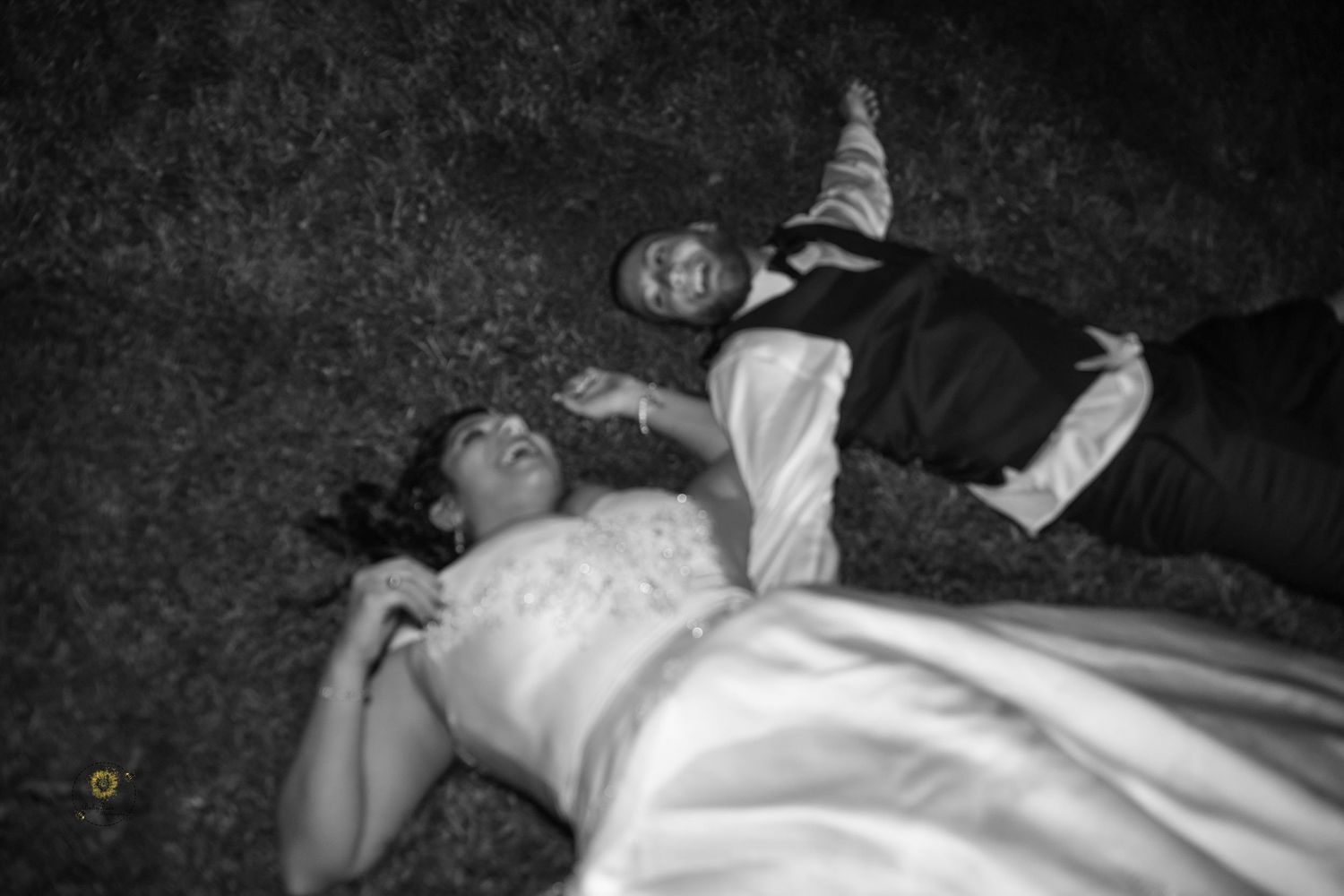 Artistic black and white wedding photos arranged in a collage style.