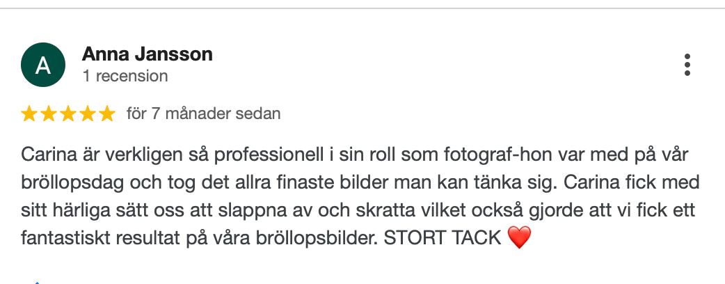 Two positive customer reviews in Swedish with five star ratings.