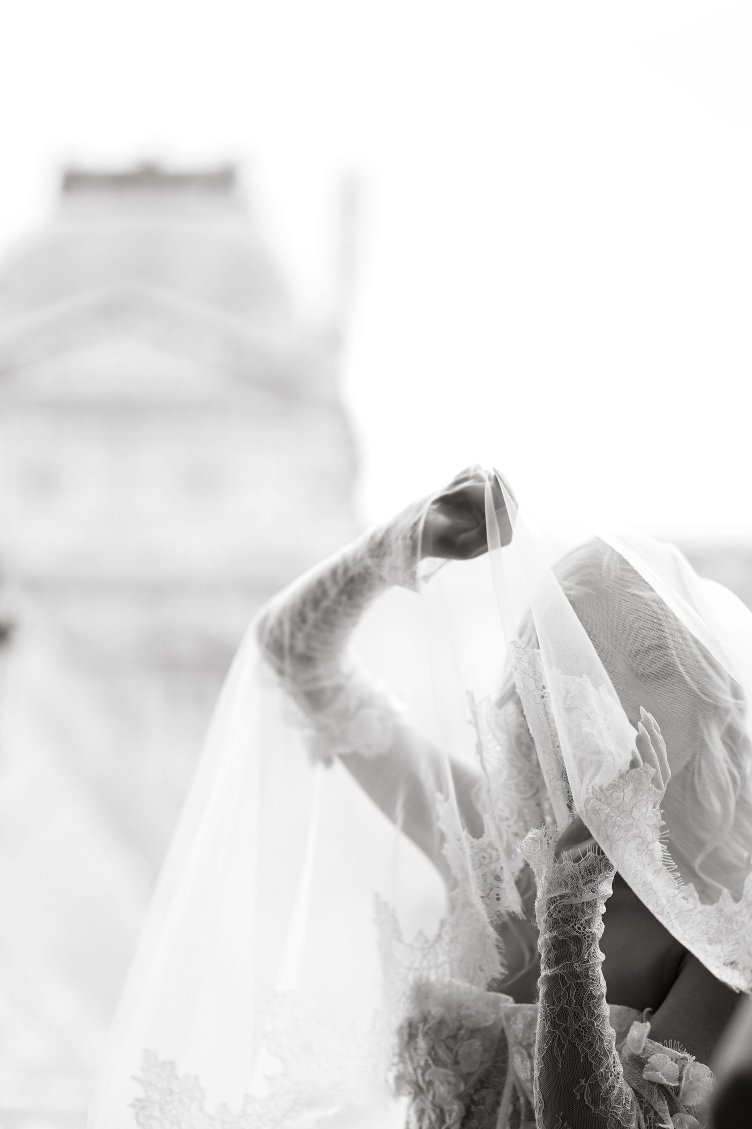 Abstract black and white artistic photograph with soft focus and dreamy effects.