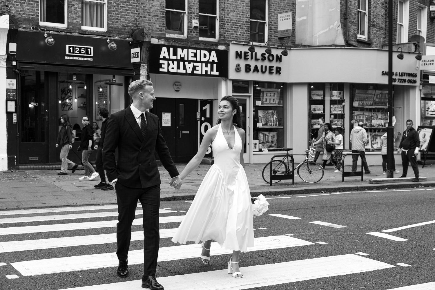 Islington Town Hall wedding photography — candid couple moment.