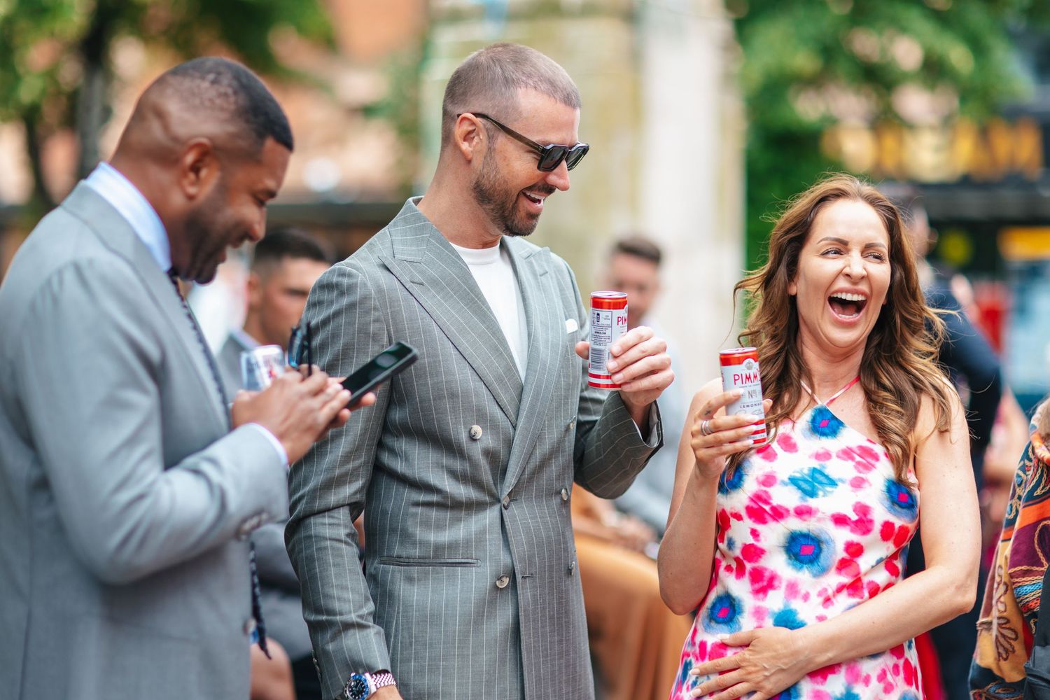 Champagne drinks outside Hackney Town Hall after the ceremony.