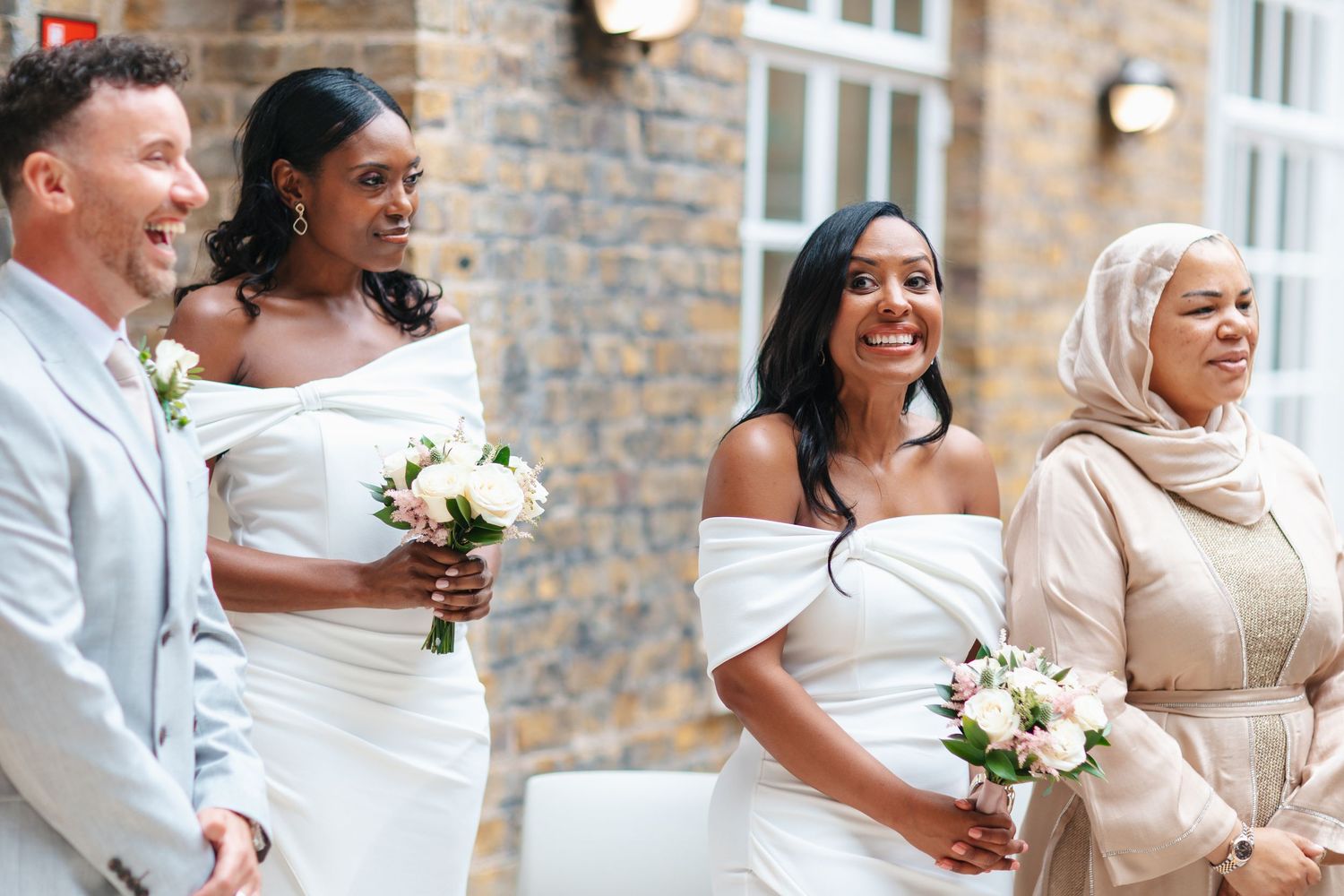 Guest reactions during the Hackney Town Hall wedding ceremony.