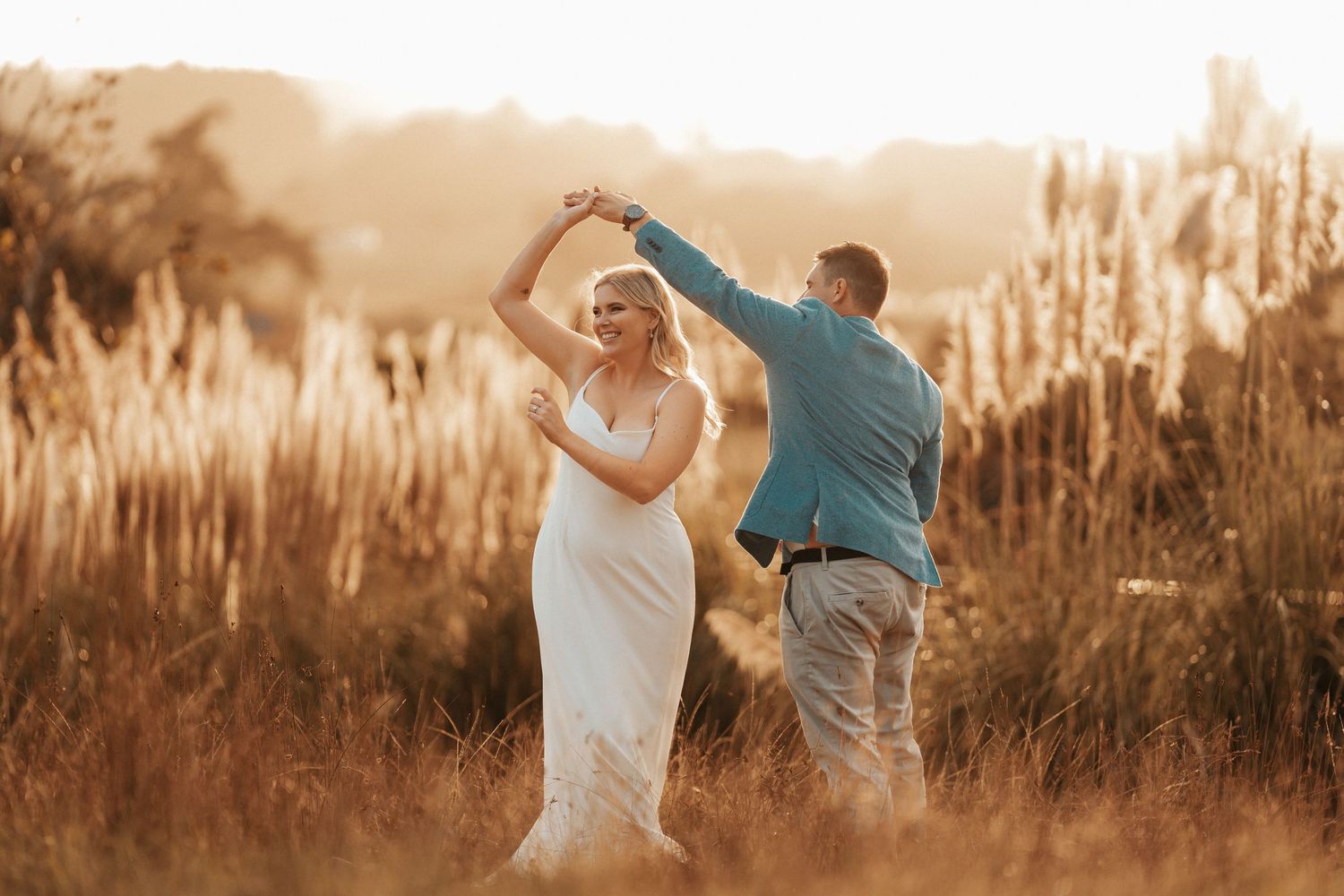 sunset wedding photography