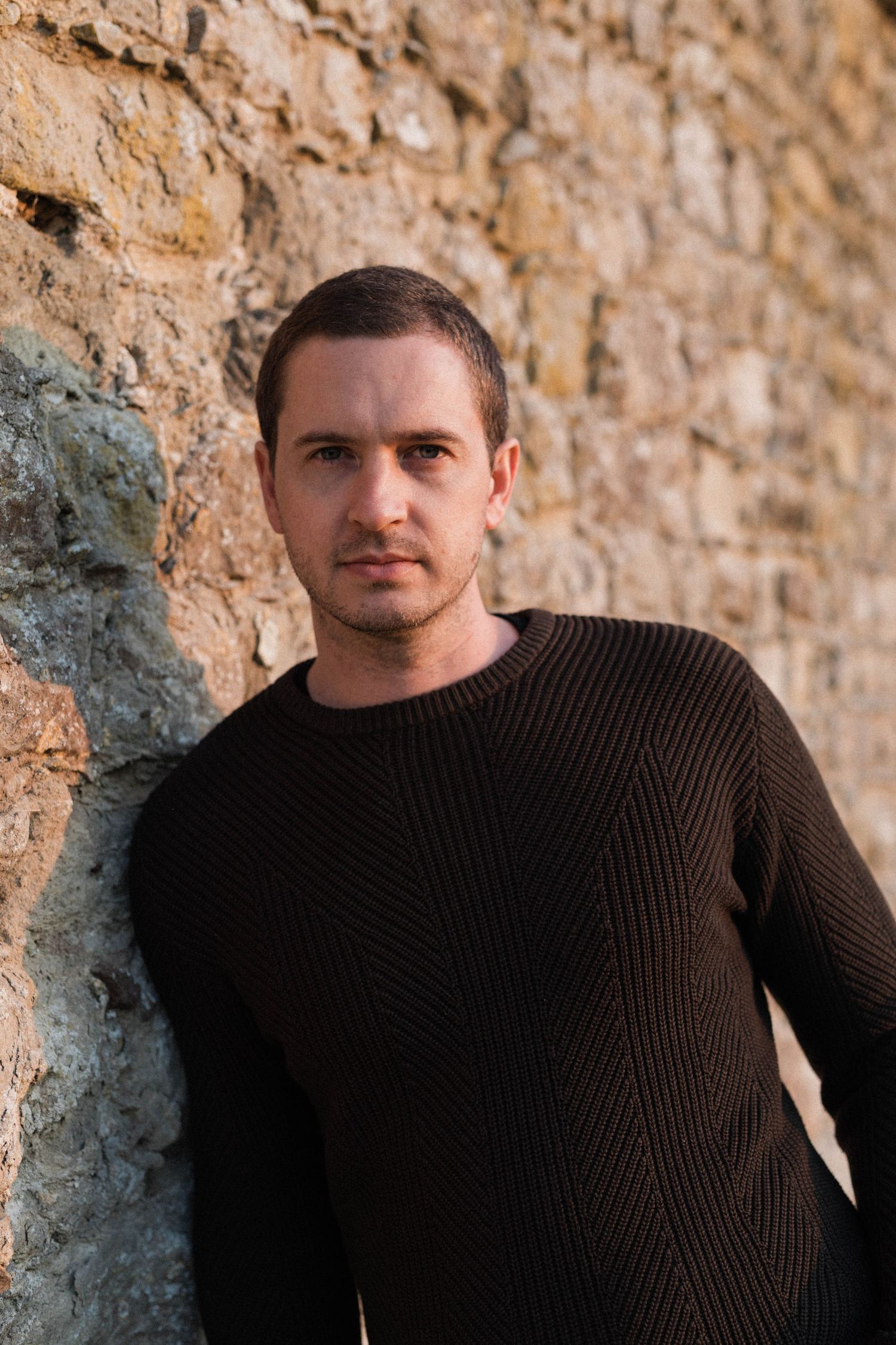 Professional portrait photography of man in Kent in golden hour