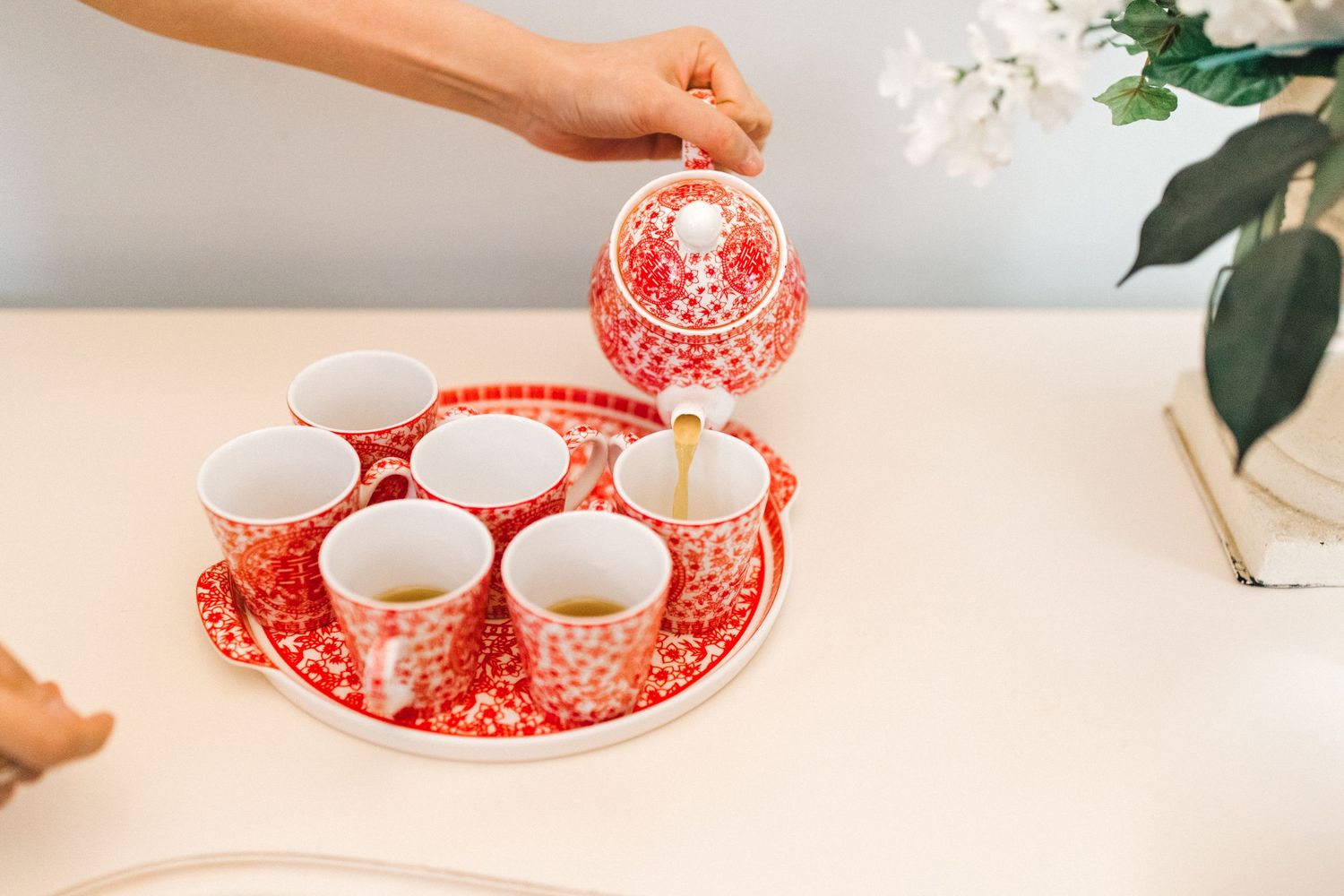 Tea ceremony for bride and groom - Gosfield Hall Essex