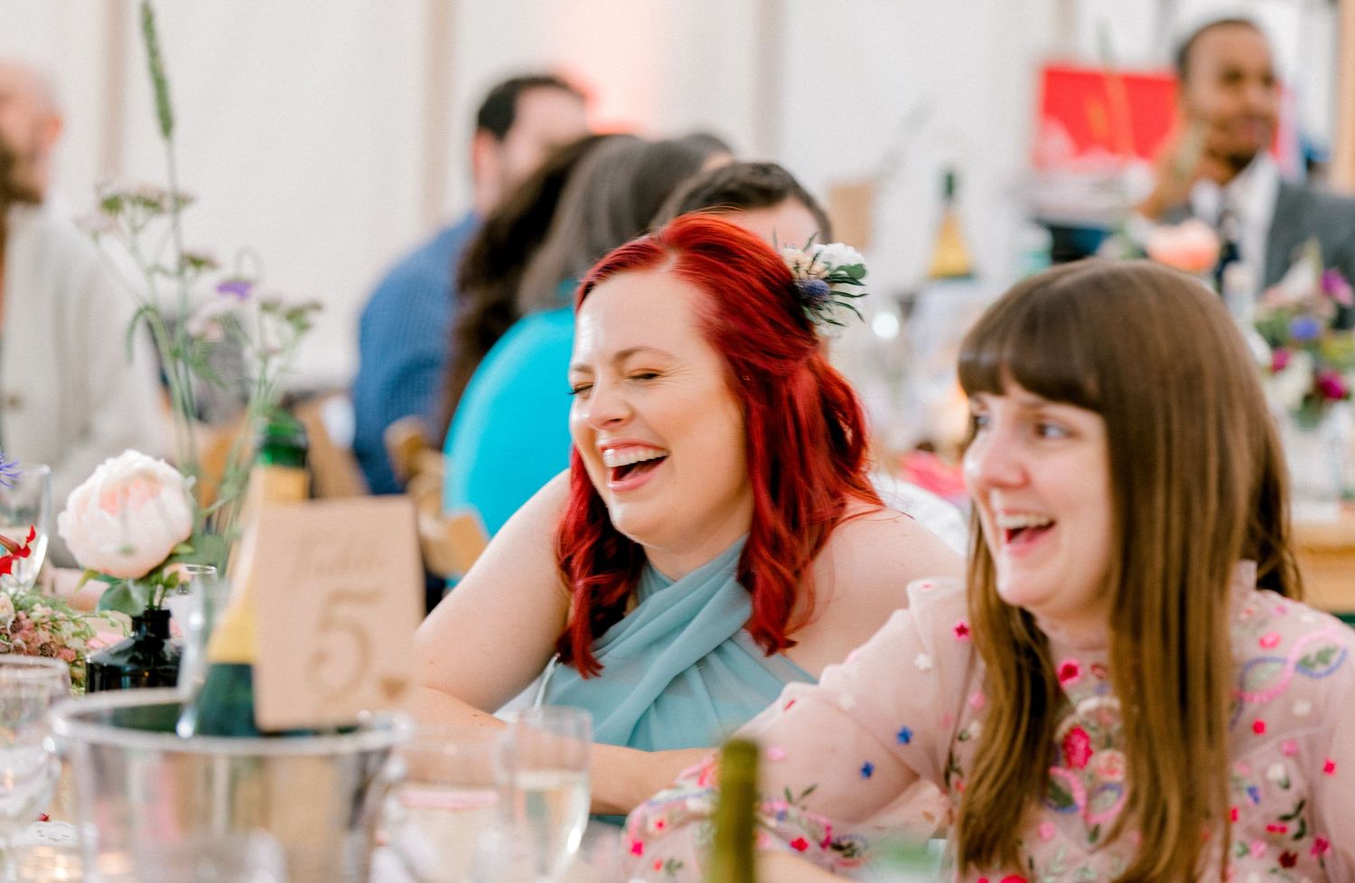 Natural reactions from guests during emotional and funny wedding speech London