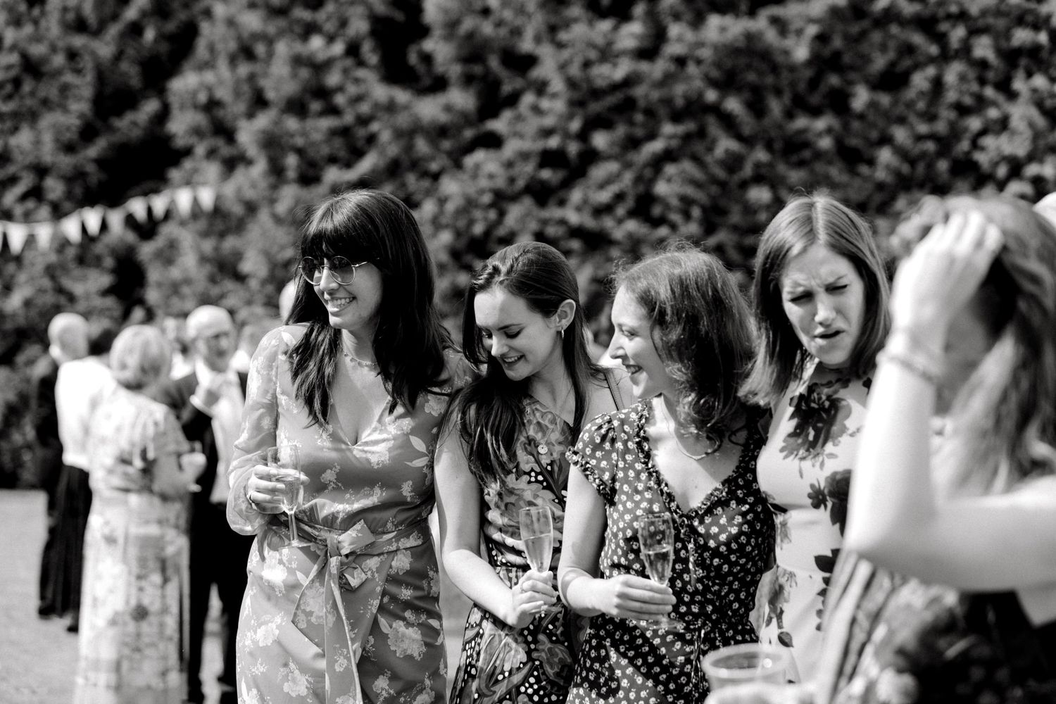 Candid shot of wedding guests Buckinghamshire