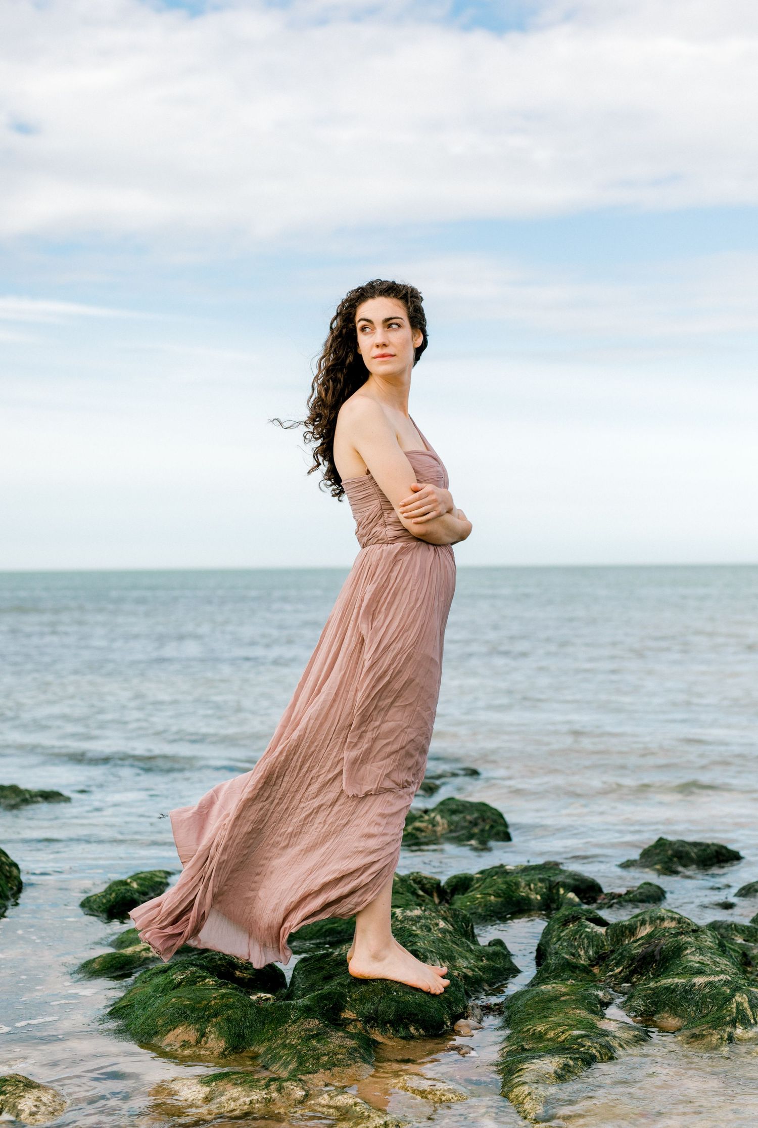 Romantic professional portrait photography of woman in Kent beach