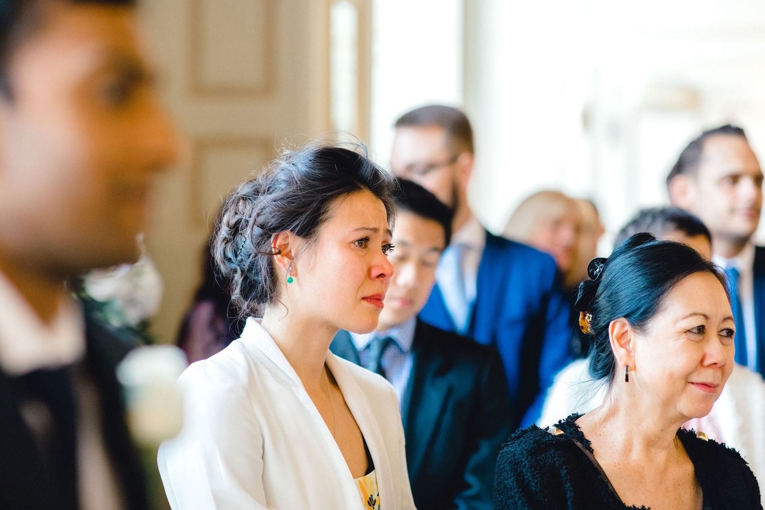 Emotions in ceremony as couples are saying their vows Gosfield Hall Essex