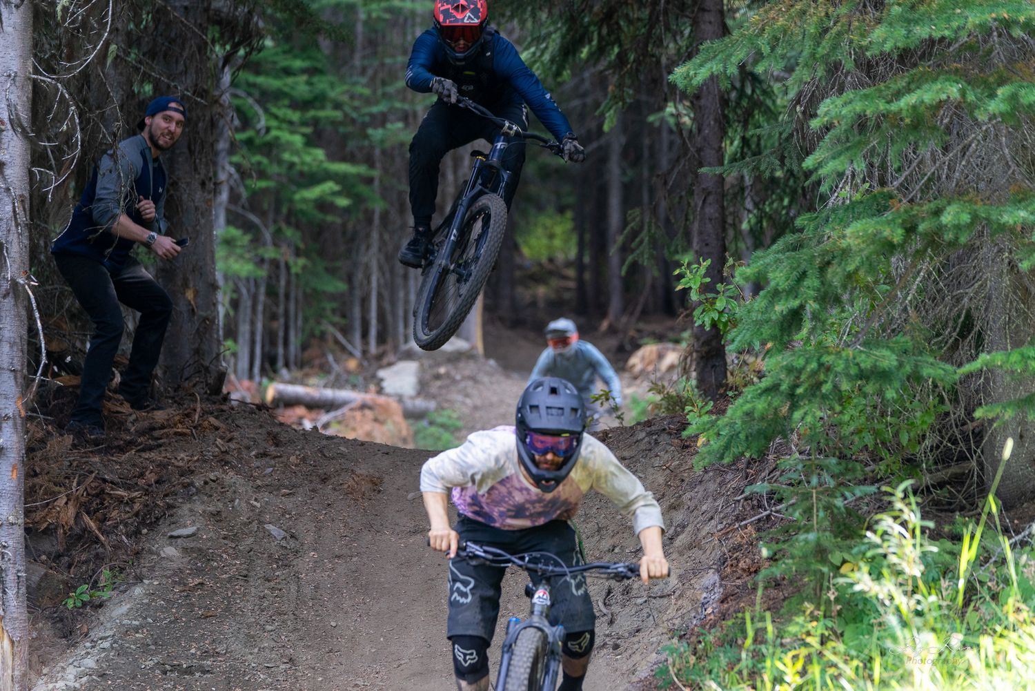 Mountain bikers on the trails in BC