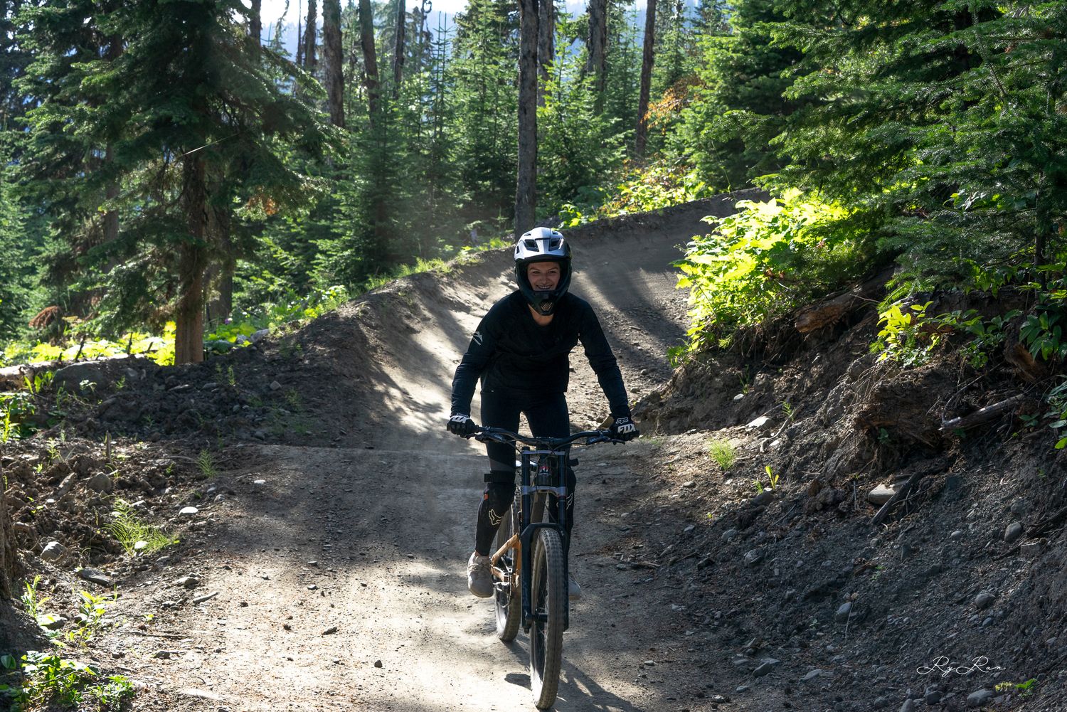 Mountain bikers on the trails in BC
