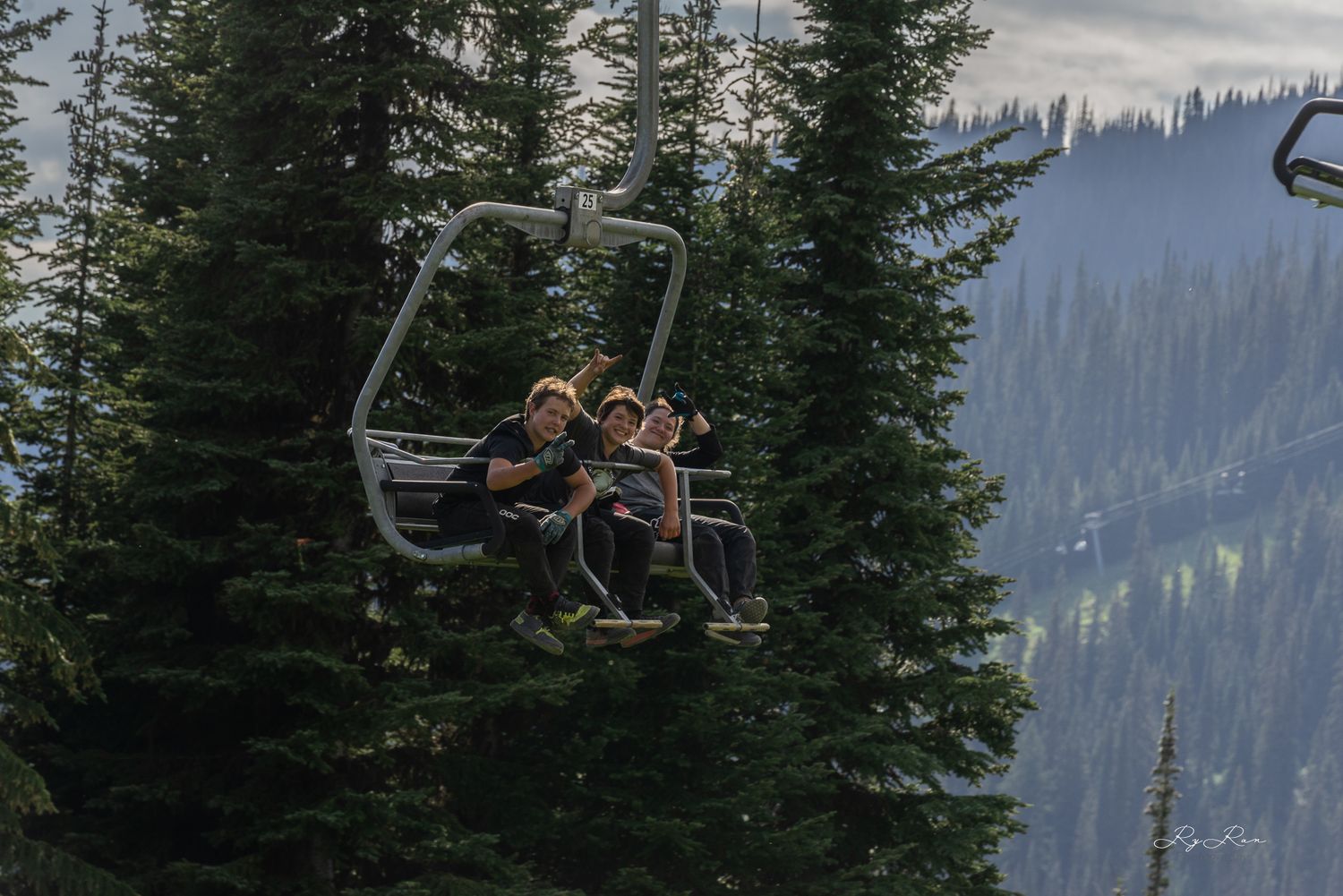 Mountain bikers on the trails in BC