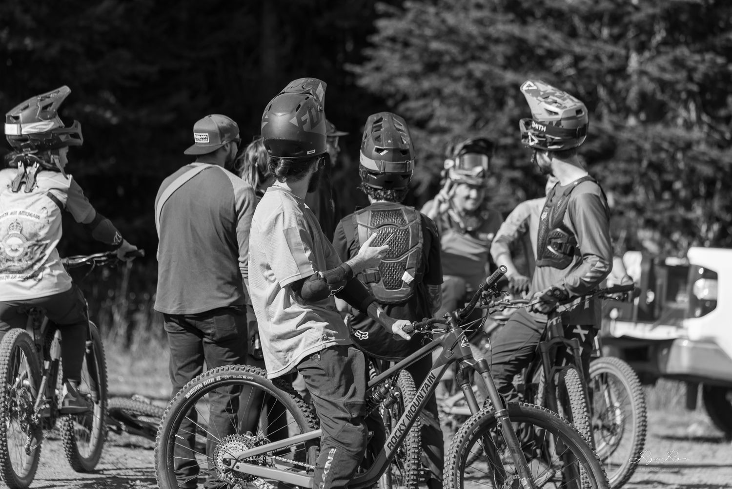 Mountain bikers on the trails in BC